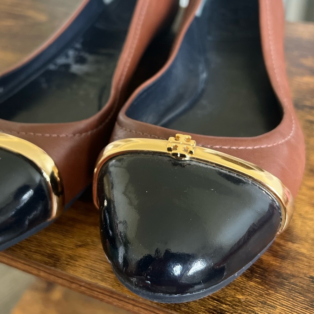 Tory Burch Pacey Driver Brown and Black Ballet Flats - Size 7.5M (GENTLY USED) - Picture 2 of 6